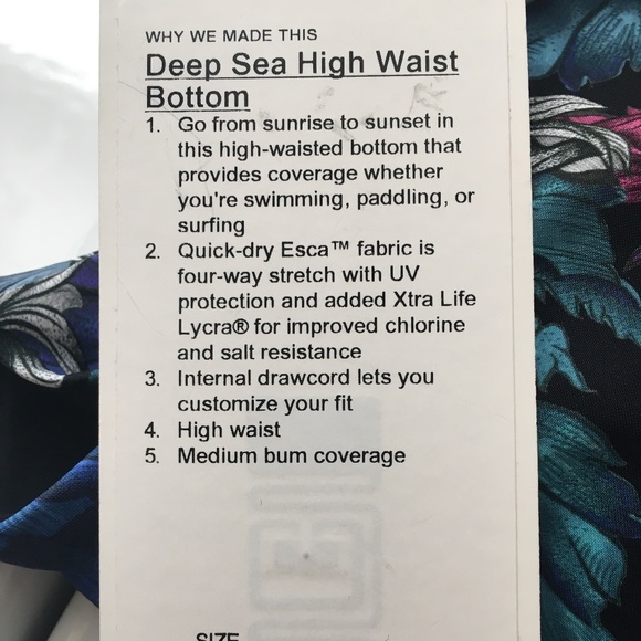 NWT $68 Lululemon Deep Sea High Waist Bikini Bottom Nocturnal Floral - Picture 7 of 8